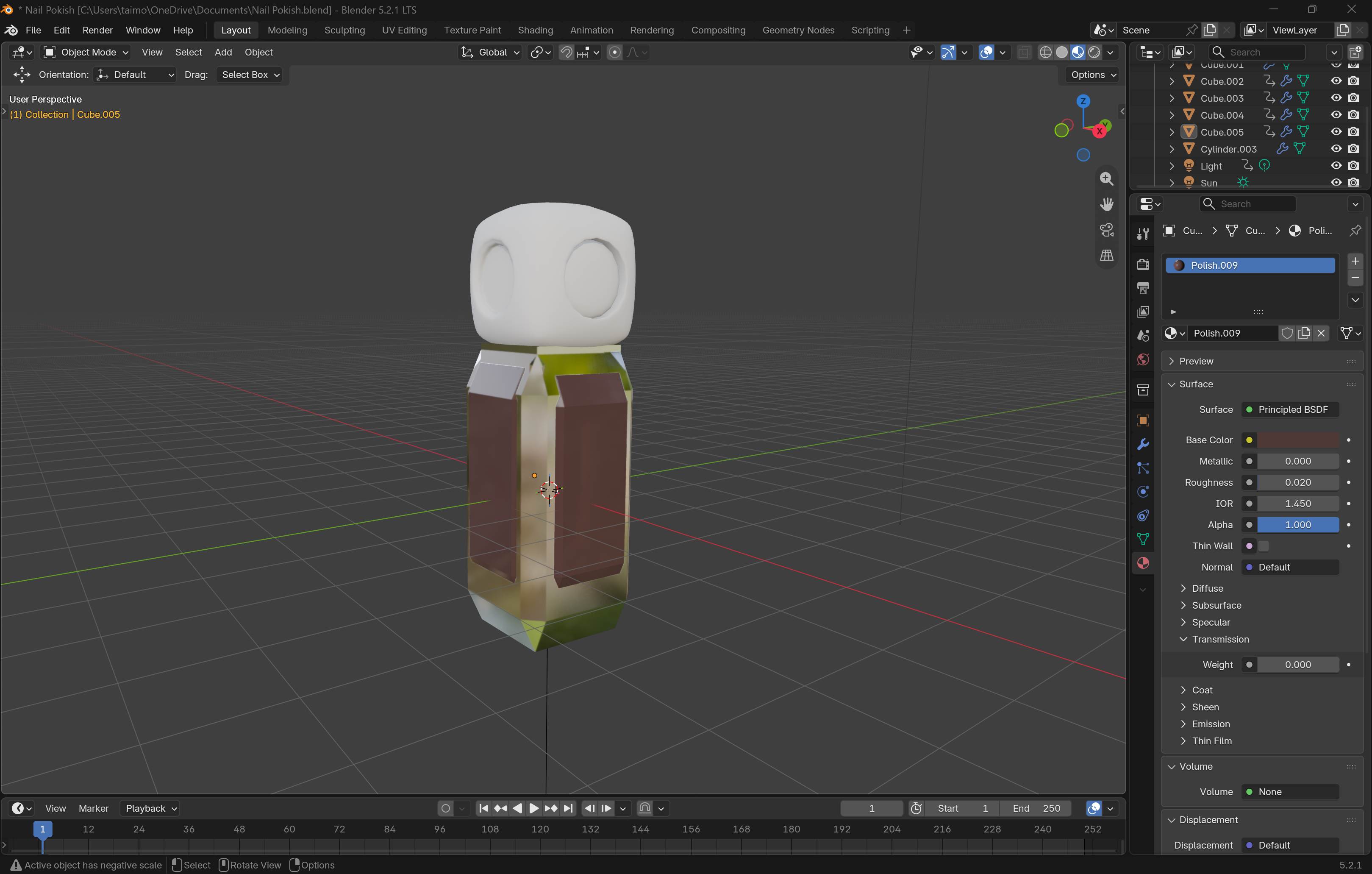 Side View 2 of Replicated Nail Polish Bottle in Blender